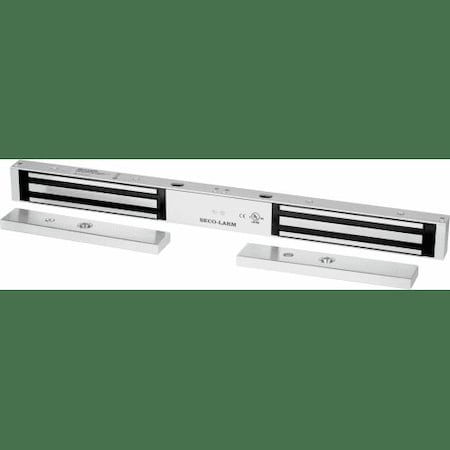 Seco-Larm Double-door Electromagnetic Lock with 600-lb (272kg) holding force per door. 12 or 24 VDC SLM-E-941DA-600Q